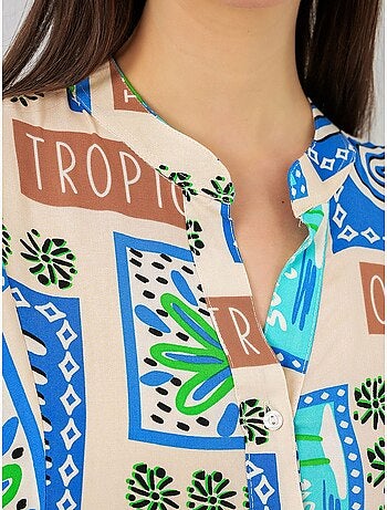 Robe longue imprimée à col en v bdart