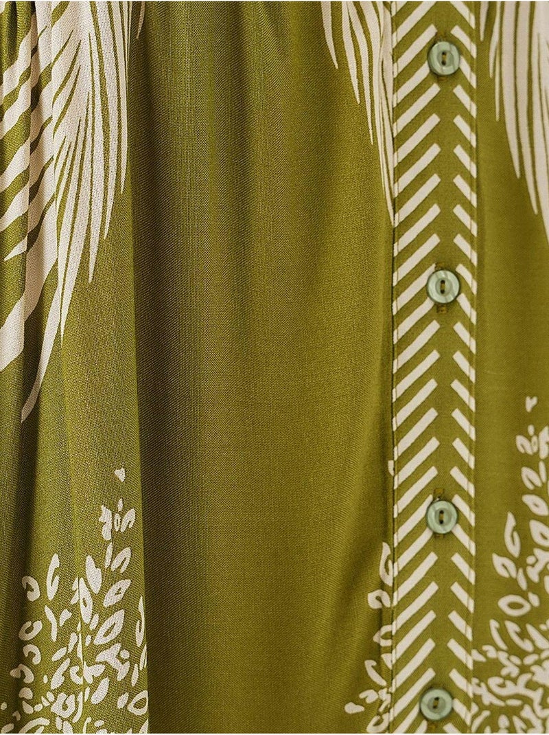 Robe longue imprimée à col en v bdart Vert olive - Kiabi