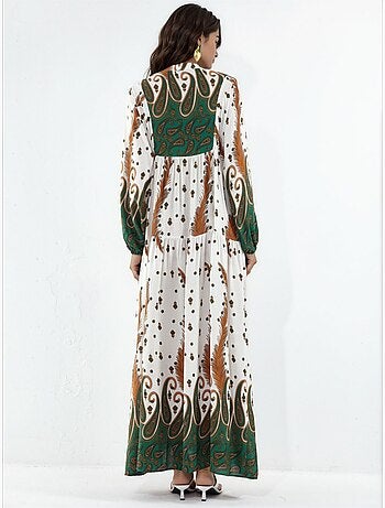 Robe longue imprimée à col en v bdart