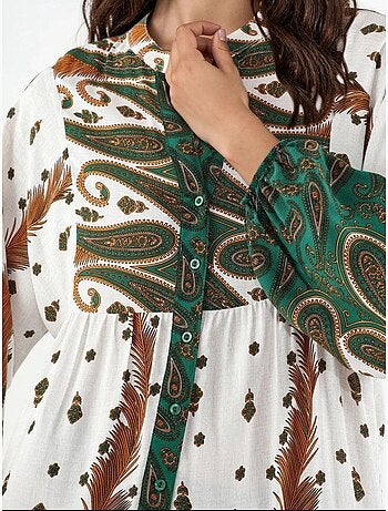 Robe longue imprimée à col en v bdart