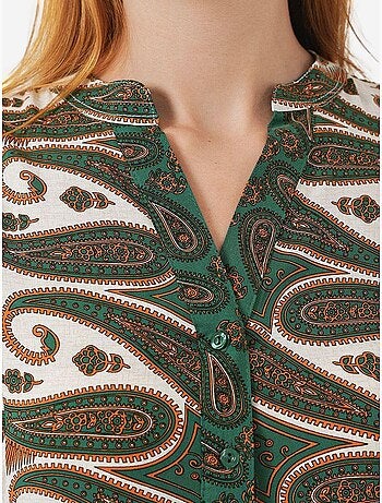 Robe longue imprimée à col en v bdart