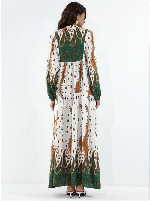 Robe longue imprimée à col en v bdart - Kiabi Robe longue imprimée à col en v bdart - Kiabi