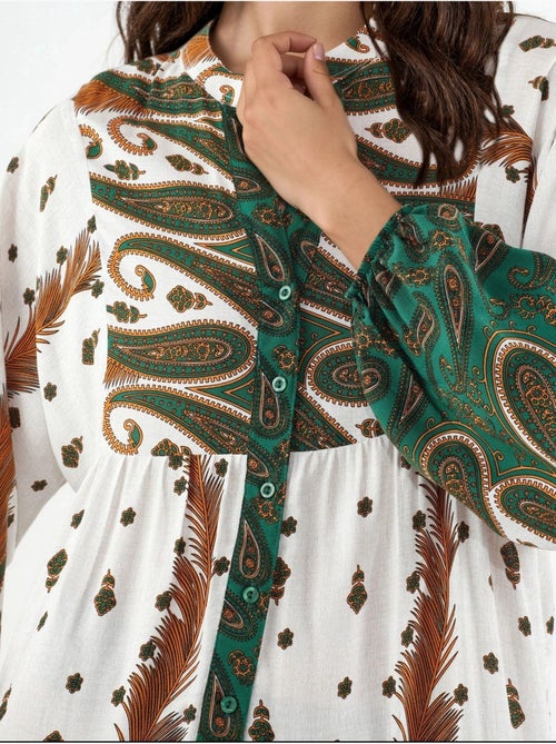 Robe longue imprimée à col en v bdart - Kiabi Robe longue imprimée à col en v bdart - Kiabi