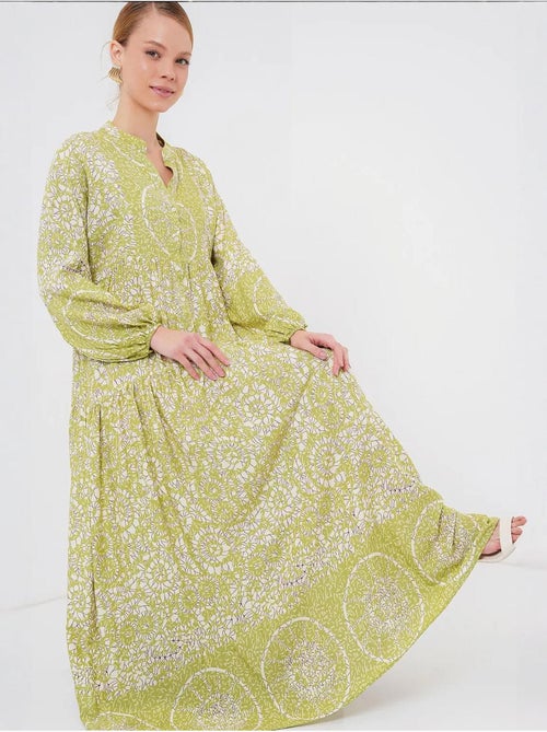Robe longue imprimée à col en v bdart - Kiabi Robe longue imprimée à col en v bdart - Kiabi