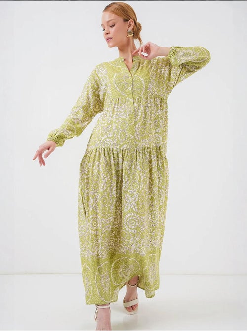 Robe longue imprimée à col en v bdart - Kiabi Robe longue imprimée à col en v bdart - Kiabi