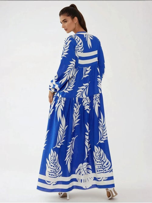 Robe longue imprimée à manches longues en viscose - Kiabi Robe longue imprimée à manches longues en viscose - Kiabi