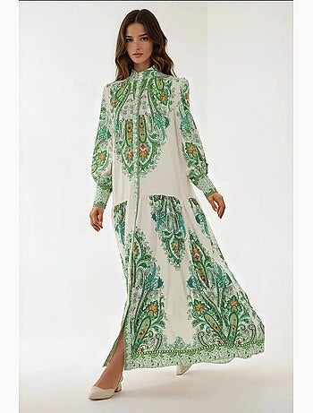 Robe longue imprimée à manches longues hiccup