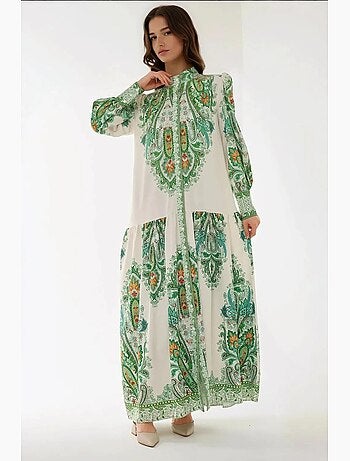 Robe longue imprimée à manches longues hiccup