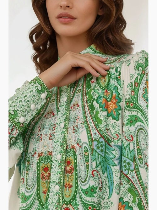 Robe longue imprimée à manches longues hiccup - Kiabi