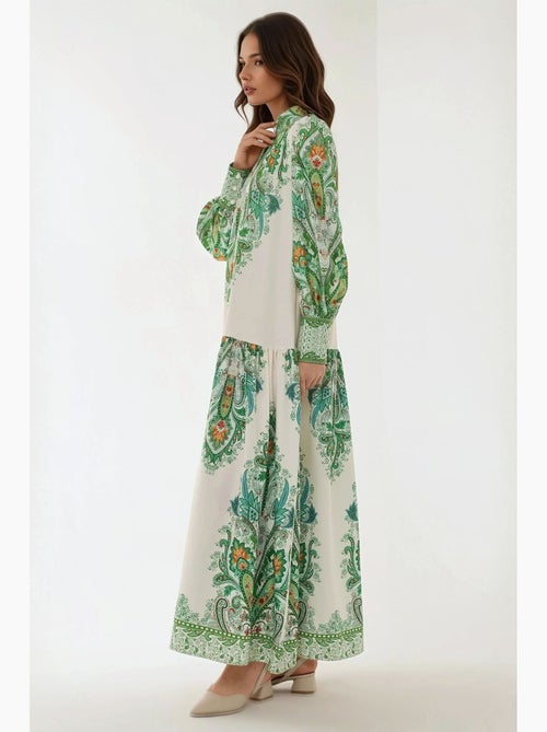 Robe longue imprimée à manches longues hiccup - Kiabi