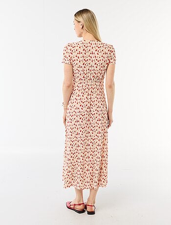 Robe longue imprimée all-over fine