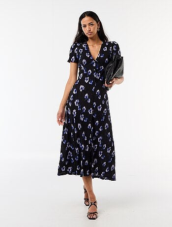 Robe longue imprimée all-over fine
