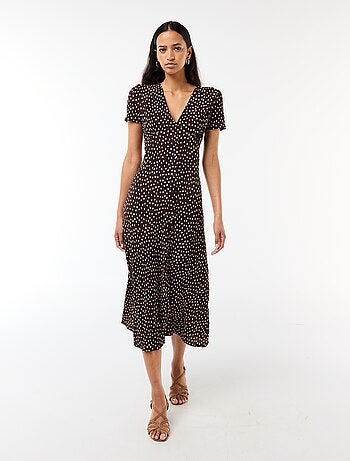 Robe longue imprimée all-over fine