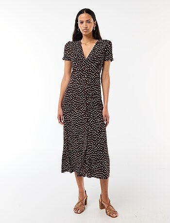 Robe longue imprimée all-over fine