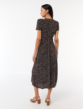 Robe longue imprimée all-over fine