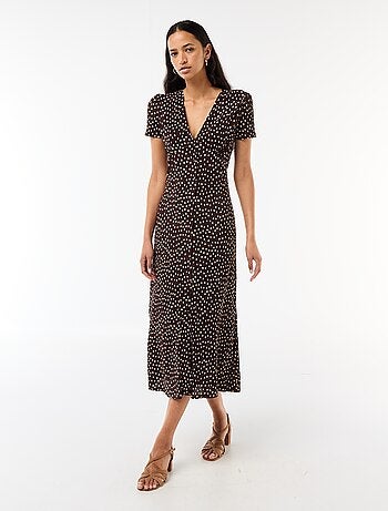 Robe longue imprimée all-over fine