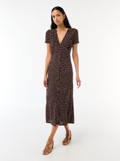 Robe longue imprimée all-over fine - Kiabi