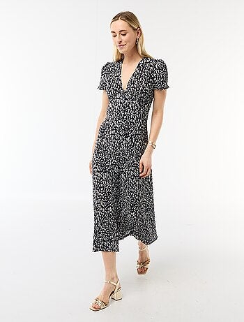 Robe longue imprimée all-over fine