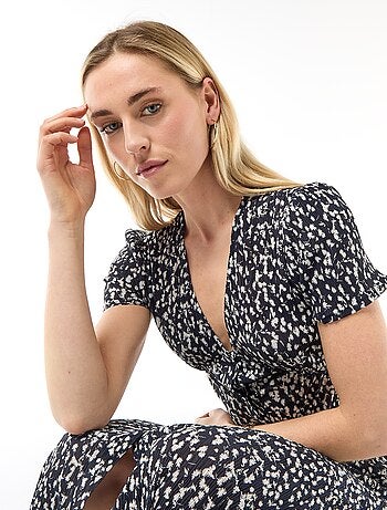 Robe longue imprimée all-over fine