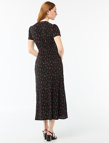 Robe longue imprimée all-over fine
