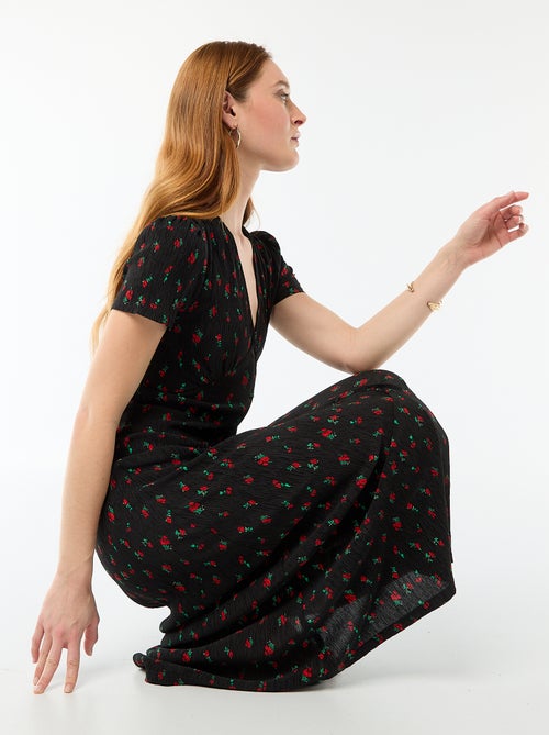 Robe longue imprimée all-over fine - Kiabi