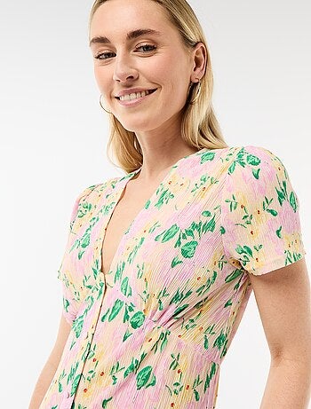 Robe longue imprimée all-over fine