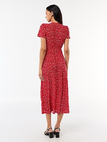 Robe longue imprimée all-over fine