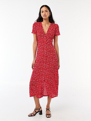 Robe longue imprimée all-over fine