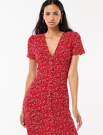 Robe longue imprimée all-over fine