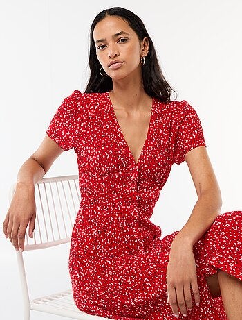 Robe longue imprimée all-over fine