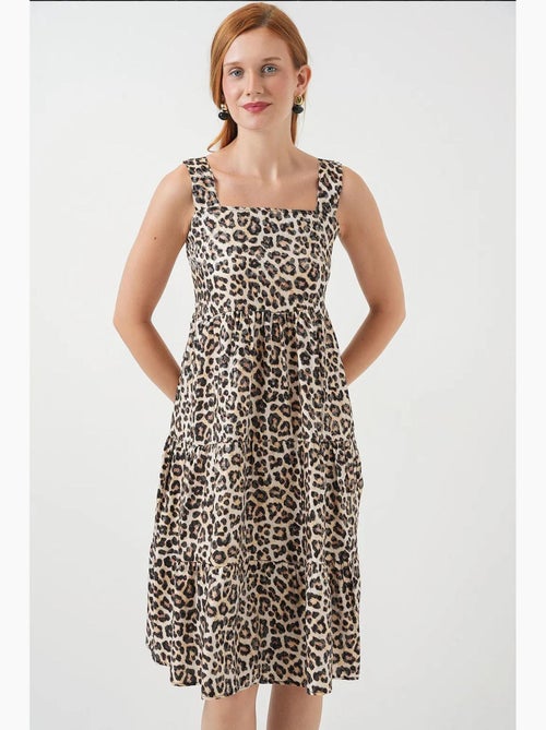 Robe longue imprimée avec col carré et fermeture éclair bdart - Kiabi Robe longue imprimée avec col carré et fermeture éclair bdart - Kiabi