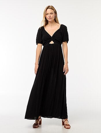 Robe longue imprimée avec fentes