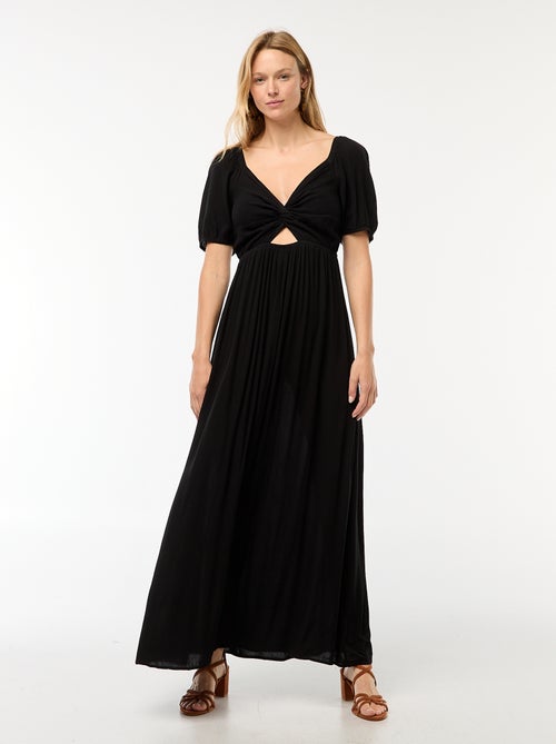 Robe longue imprimée avec fentes - Kiabi