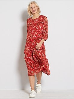 Robe longue imprimée cachemire - Kiabi