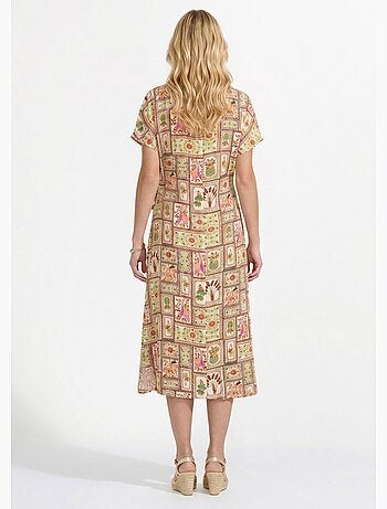 Robe longue imprimée décolleté cache-c¿ur - Afibel