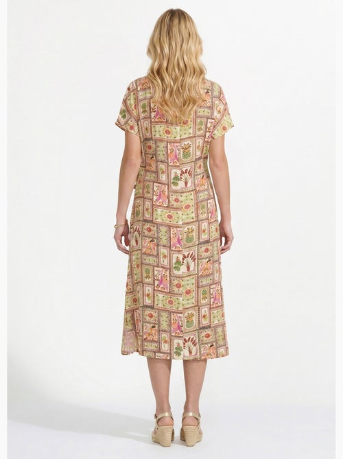 Robe longue imprimée décolleté cache-c¿ur - Afibel - Kiabi