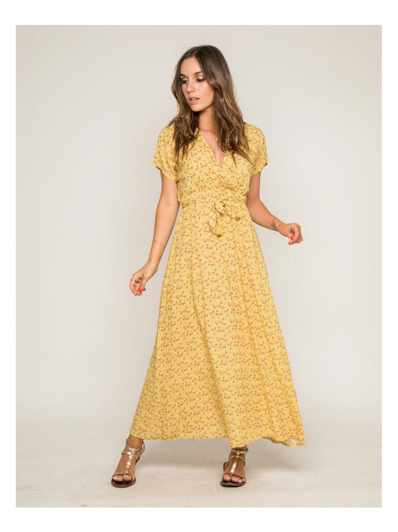 Robe longue imprimée IBERTY Jaune - Kiabi