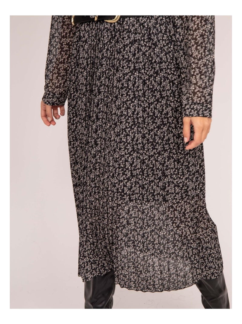 Robe longue imprimee IFLOR Noir - Kiabi