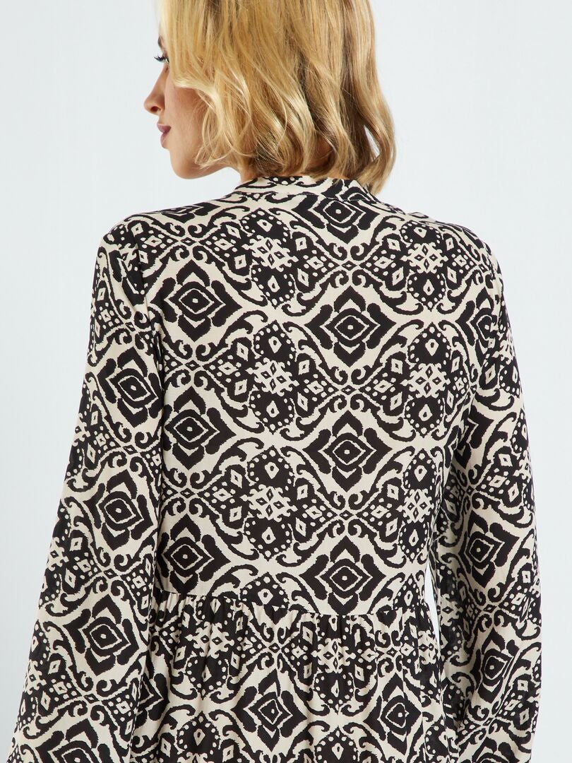 Robe longue imprimée Noir - Kiabi