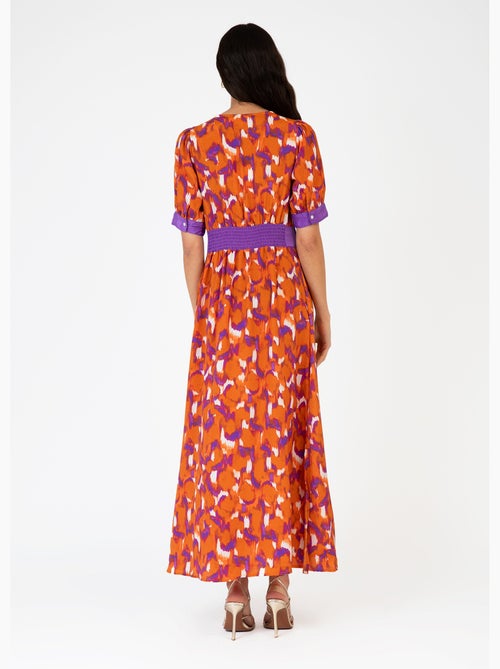 Robe longue imprimée taille plissée - AFIBEL - Kiabi