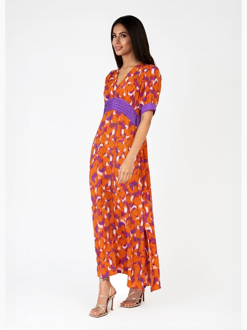 Robe longue imprimée taille plissée - AFIBEL - Kiabi