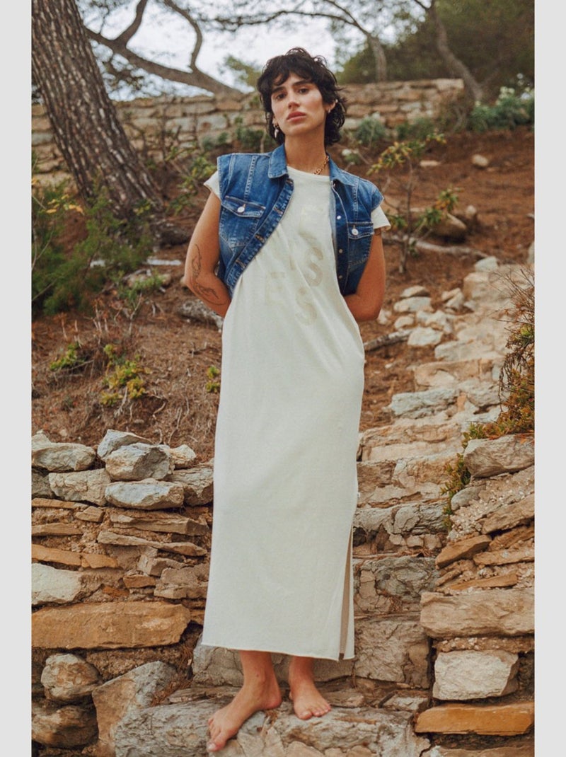 Robe longue IXORA droite 'Le Temps Des Cerises' Blanc - Kiabi