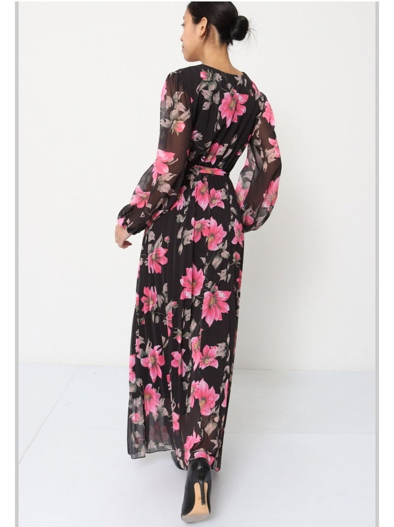 Robe longue Kebello Noir Rose - Kiabi