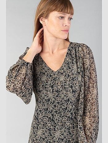 Robe longue KIP droite 'Le Temps Des Cerises'