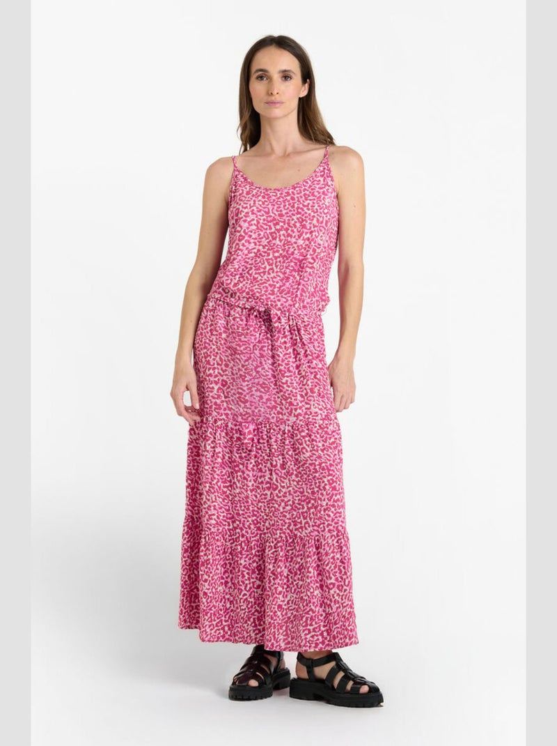 Robe longue LISAKA droite 'Le Temps Des Cerises' Rose - Kiabi
