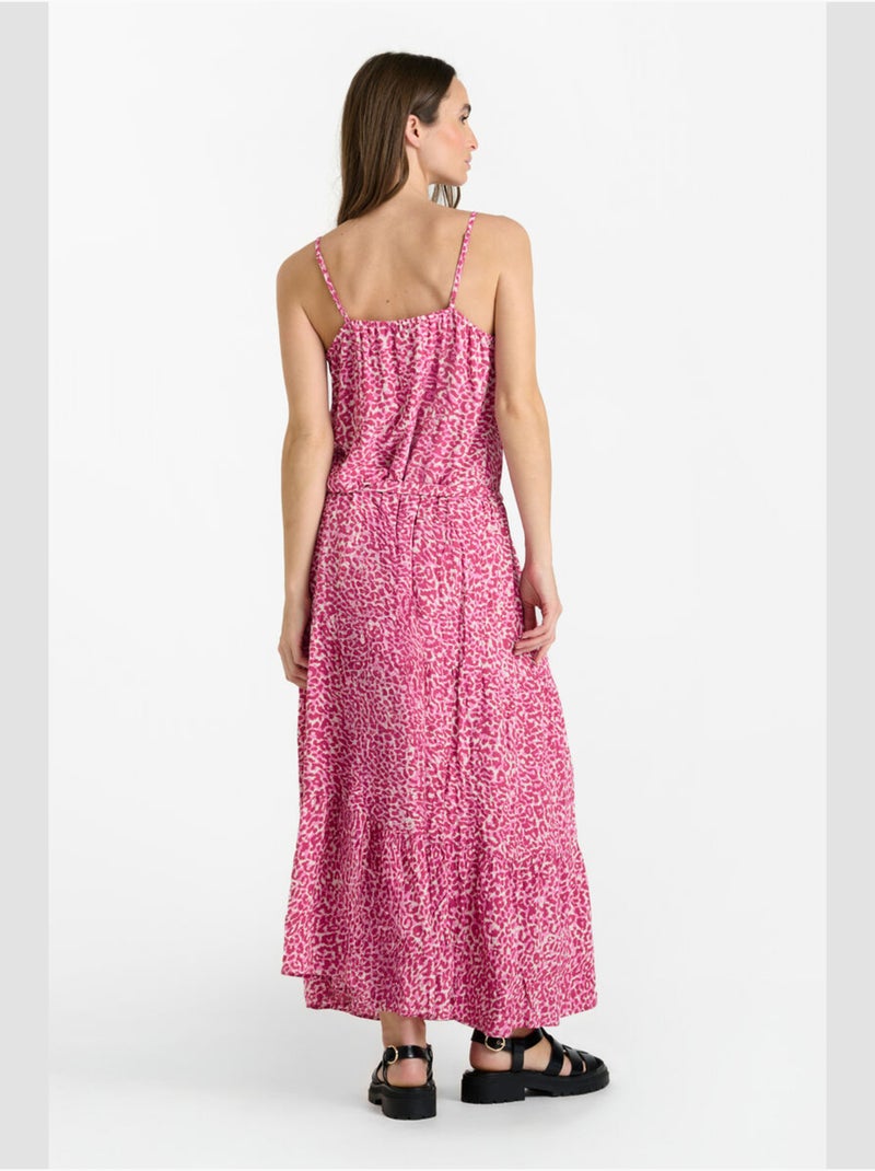 Robe longue LISAKA droite 'Le Temps Des Cerises' Rose - Kiabi