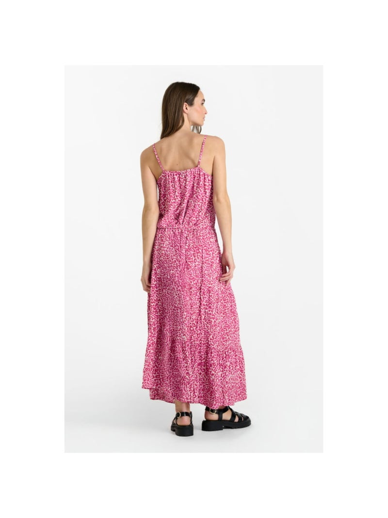 Robe longue LISAKA droite 'Le Temps Des Cerises' Rose - Kiabi