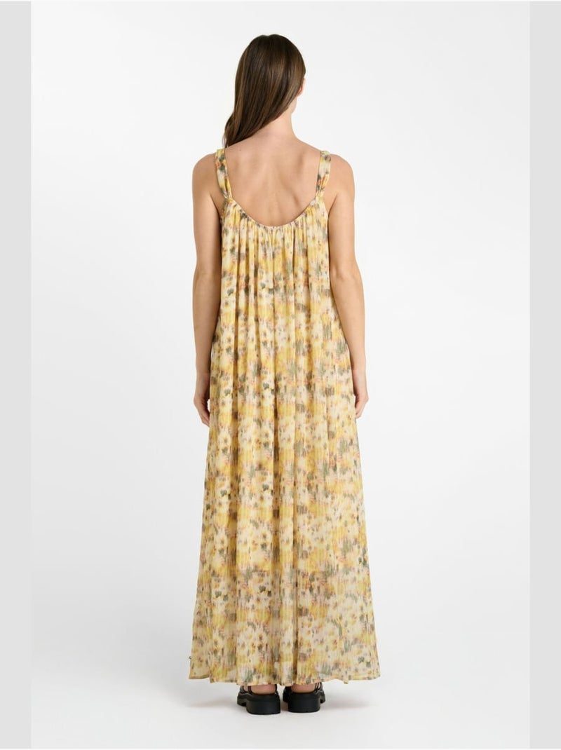 Robe longue LUIZA droite 'Le Temps Des Cerises' Jaune - Kiabi