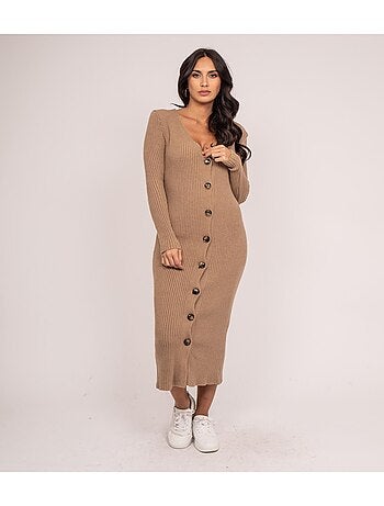 Robe longue maille côtelée IVERNY