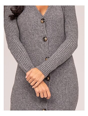 Robe longue maille côtelée IVERNY